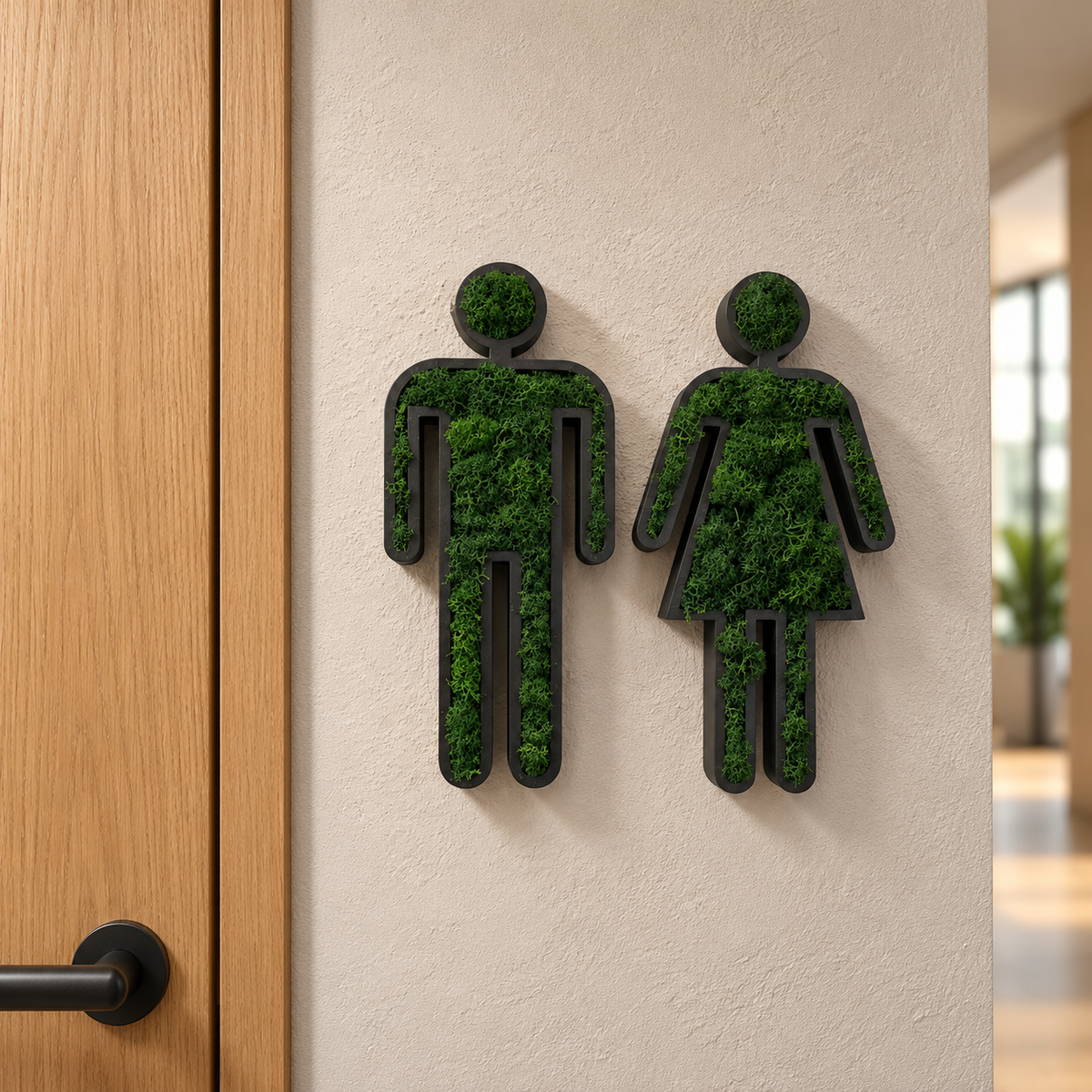 WC Schild Moospärchen Moos