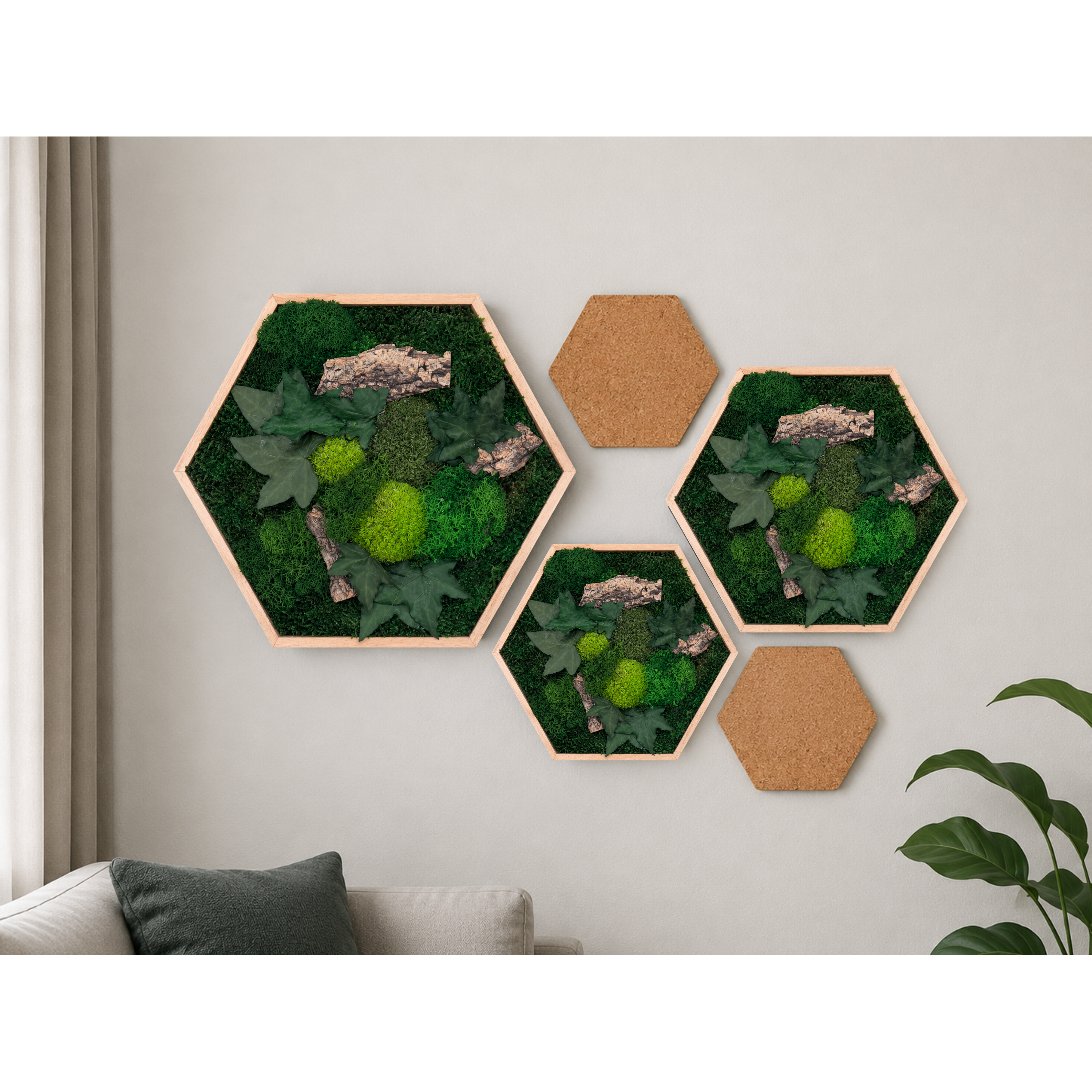 Moosbild Hexagon Moosdream