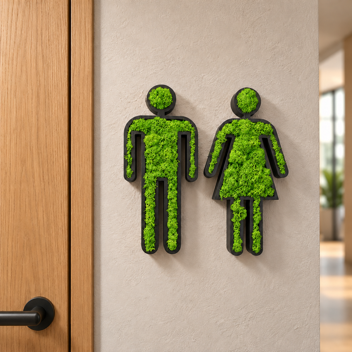 WC Schild Moospärchen Moos